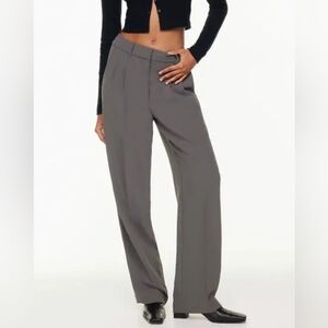 Aritzia Wide Leg Dress Pants in Charcoal Gray